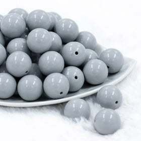 20mm Light Gray Solid Bubblegum Beads