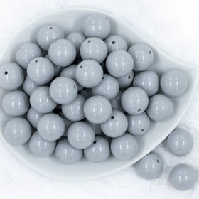 20mm Light Gray Solid Bubblegum Beads