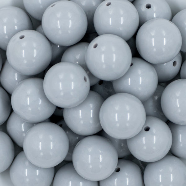 close up of a pile of 20mm Light Gray Solid Bubblegum Beads