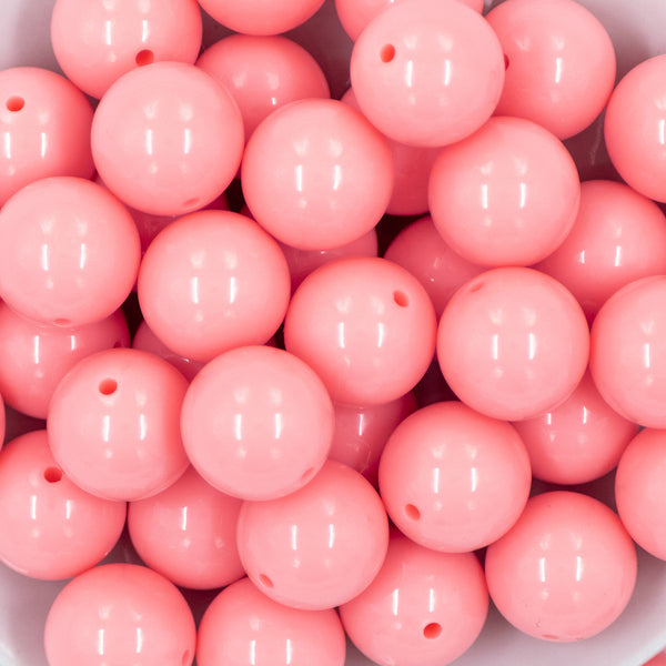 close up of a pile of 20mm Light Pink Solid Bubblegum Beads