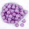 top view of a pile of 20mm Light Purple Crackle AB Bubblegum Beads