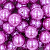 Close up view of a pile of 20mm Lilac Purple Faux Pearl Acrylic Chunky Bubblegum Beads