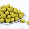 Front view of a pile of 20mm Lima Green Solid Acrylic Chunky Bubblegum Beads