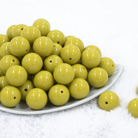 20mm Lima Green Solid Acrylic Chunky Bubblegum Beads