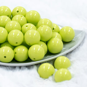 20mm Chartreuse Yellow Solid Bubblegum Beads