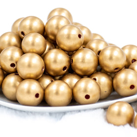 20mm Matte Solid Gold Bubblegum Beads