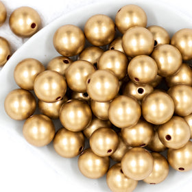 20mm Matte Solid Gold Bubblegum Beads