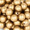 close up of a pile of 20mm Matte Solid Gold Bubblegum Beads