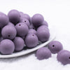 front view of a pile of 20mm Purple Matte Solid Chunky Bubblegum Beads