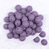 top view of a pile of 20mm Purple Matte Solid Chunky Bubblegum Beads
