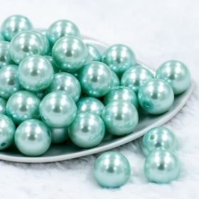 20mm Mint Green Faux Pearl Bubblegum Beads