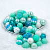front view of a pile of 20mm Mint Julep Chunky Bubblegum Bead Mix [20 & 50 Count]
