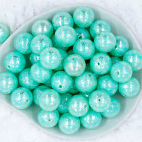 20mm Mint Green Lace Bubblegum Beads