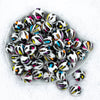 Top view of a pile of 20mm Colorful Rainbow Leopard Animal Print Acrylic Chunky Bubblegum Beads