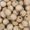 Close up view of a pile of 20mm Unfinished Wood Bubblegum Beads