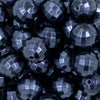 close up of a pile of 20mm Navy Blue Disco Faceted Pearl Bubblegum Beads