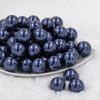 Front view of a pile of 20mm Navy Blue Faux Pearl Chunky Acrylic Bubblegum Beads