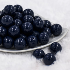 20mm Navy Blue Solid Bubblegum Beads