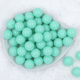 20mm Light Blue Neon Solid Acrylic Chunky Bubblegum Beads