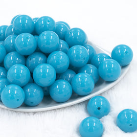 20mm Neon Blue Solid Acrylic Chunky Bubblegum Beads