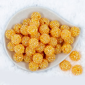 20mm Champagne Orange Rhinestone AB Bubblegum Beads