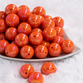 20mm Orange Solid AB Bubblegum Beads