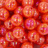 close up of a pile of 20mm Orange Crackle AB Bubblegum Beads