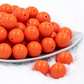 20mm Orange Solid Bubblegum Beads