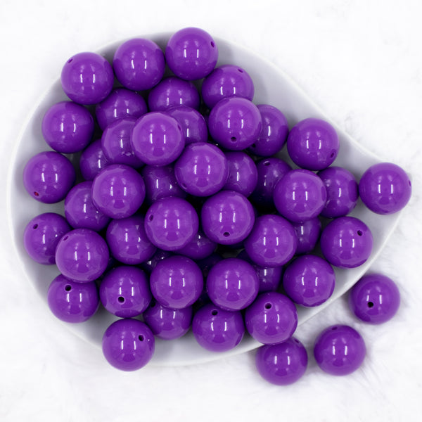 top view of a pile of 20mm Orchid Purple Solid Bubblegum Beads