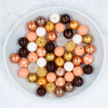 top view of a pile of 20mm Peach Bellini Mix Bubblegum Bead Mix - 50 Count