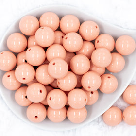 20mm Peach Solid Bubblegum Beads