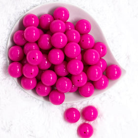 20mm Peony Pink Solid Bubblegum Beads