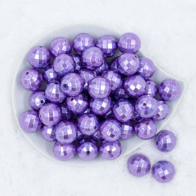 20mm Iris Purple Disco Faceted Pearl Bubblegum Beads