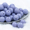 front view of a pile of 20mm Periwinkle Purple Solid Bubblegum Beads