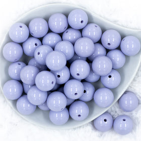 20mm Periwinkle Purple Solid Bubblegum Beads