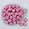 top view of a pile of 20mm Pink Disco Faceted AB Bubblegum Beads