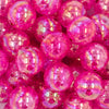 close up of a pile of 20mm Pink Crackle AB Bubblegum Beads