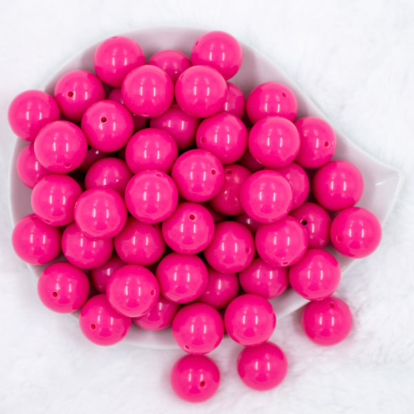 top view of a pile of 20mm Hubba Bubba Pink Solid Bubblegum Beads