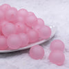 front view of a pile of 20mm Pink Frosted Bubblegum Beads