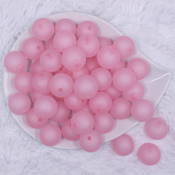 top view of a pile of 20mm Pink Frosted Bubblegum Beads