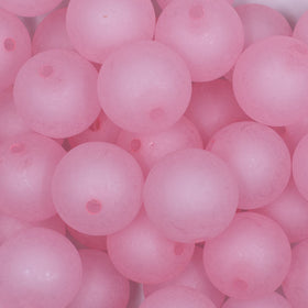 20mm Pink Frosted Bubblegum Beads