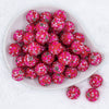 top view of a pile of 20mm Pink & Red Rhinestone AB Bubblegum Beads