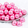 front view of a pile of 20mm Pink Faux Pearl Bubblegum Beads