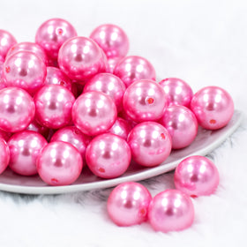 20mm Pink Faux Pearl Bubblegum Beads