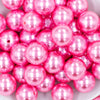 close up of a pile of 20mm Pink Faux Pearl Bubblegum Beads