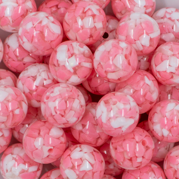 close up of a pile of 20mm Pink Tablet Acrylic Bubblegum Beads