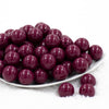 front view of a pile of 20mm Plum Purple Solid Bubblegum Beads