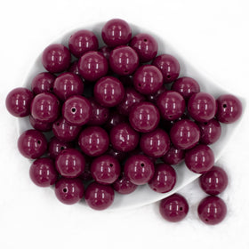 20mm Plum Purple Solid Bubblegum Beads