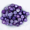 Top view of a pile of Purple Haze bubblegum bead mix