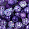 Close Up view of a pile of 20mm Purple Haze Chunky Acrylic Bubblegum Bead Mix [50 Count]